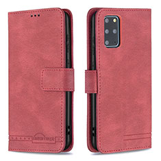 Leather Case Stands Flip Cover Holder B05F for Samsung Galaxy S20 Plus 5G Red