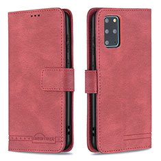 Leather Case Stands Flip Cover Holder B05F for Samsung Galaxy S20 Plus Red