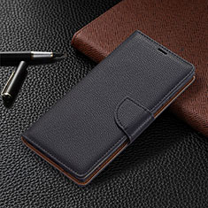 Leather Case Stands Flip Cover Holder B05F for Samsung Galaxy S23 Ultra 5G Black