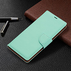 Leather Case Stands Flip Cover Holder B05F for Samsung Galaxy S25 Ultra 5G Green