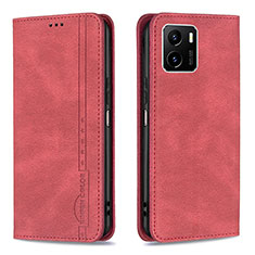 Leather Case Stands Flip Cover Holder B05F for Vivo Y10 Red