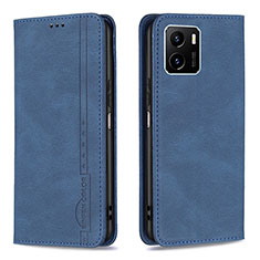 Leather Case Stands Flip Cover Holder B05F for Vivo Y15C Blue