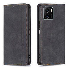 Leather Case Stands Flip Cover Holder B05F for Vivo Y32t Black