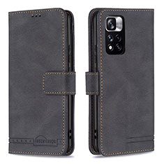 Leather Case Stands Flip Cover Holder B05F for Xiaomi Mi 11i 5G (2022) Black