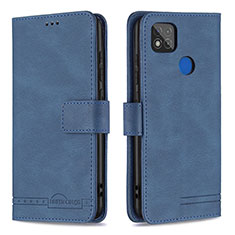 Leather Case Stands Flip Cover Holder B05F for Xiaomi POCO C31 Blue