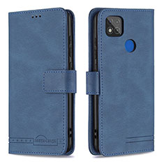 Leather Case Stands Flip Cover Holder B05F for Xiaomi Redmi 9 Activ Blue