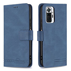 Leather Case Stands Flip Cover Holder B05F for Xiaomi Redmi Note 10 Pro Max Blue