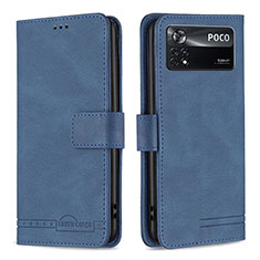 Leather Case Stands Flip Cover Holder B05F for Xiaomi Redmi Note 11E Pro 5G Blue