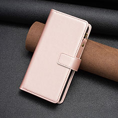 Leather Case Stands Flip Cover Holder B05F for Xiaomi Redmi Note 12 4G Rose Gold