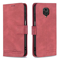 Leather Case Stands Flip Cover Holder B05F for Xiaomi Redmi Note 9S Red