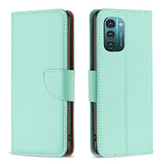 Leather Case Stands Flip Cover Holder B06F for Nokia G11 Green