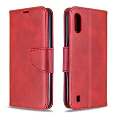 Leather Case Stands Flip Cover Holder B06F for Samsung Galaxy A01 SM-A015 Red