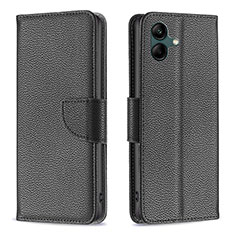 Leather Case Stands Flip Cover Holder B06F for Samsung Galaxy A05 Black