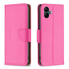 Leather Case Stands Flip Cover Holder B06F for Samsung Galaxy A05 Hot Pink