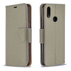 Leather Case Stands Flip Cover Holder B06F for Samsung Galaxy A10s Gray