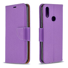 Leather Case Stands Flip Cover Holder B06F for Samsung Galaxy A10s Purple