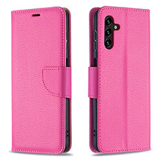 Leather Case Stands Flip Cover Holder B06F for Samsung Galaxy A13 5G Hot Pink