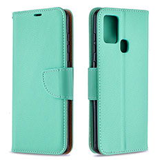 Leather Case Stands Flip Cover Holder B06F for Samsung Galaxy A21s Green