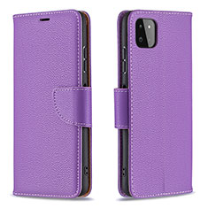 Leather Case Stands Flip Cover Holder B06F for Samsung Galaxy A22 5G Purple