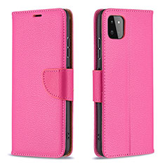 Leather Case Stands Flip Cover Holder B06F for Samsung Galaxy A22s 5G Hot Pink