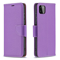 Leather Case Stands Flip Cover Holder B06F for Samsung Galaxy A22s 5G Purple