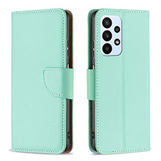 Leather Case Stands Flip Cover Holder B06F for Samsung Galaxy A23 4G Green