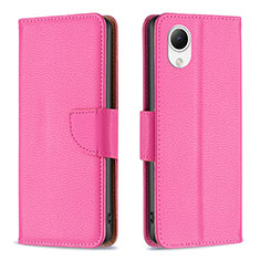 Leather Case Stands Flip Cover Holder B06F for Samsung Galaxy A23 5G SC-56C Hot Pink