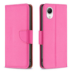 Leather Case Stands Flip Cover Holder B06F for Samsung Galaxy A23e 5G Hot Pink