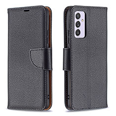 Leather Case Stands Flip Cover Holder B06F for Samsung Galaxy A24 4G Black