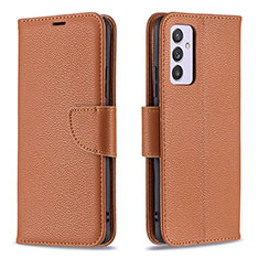 Leather Case Stands Flip Cover Holder B06F for Samsung Galaxy A24 4G Brown