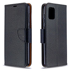 Leather Case Stands Flip Cover Holder B06F for Samsung Galaxy A31 Black