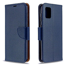 Leather Case Stands Flip Cover Holder B06F for Samsung Galaxy A31 Blue