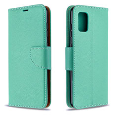 Leather Case Stands Flip Cover Holder B06F for Samsung Galaxy A31 Green