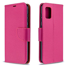 Leather Case Stands Flip Cover Holder B06F for Samsung Galaxy A31 Hot Pink