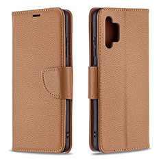 Leather Case Stands Flip Cover Holder B06F for Samsung Galaxy A32 4G Brown