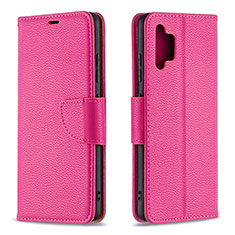 Leather Case Stands Flip Cover Holder B06F for Samsung Galaxy A32 4G Hot Pink