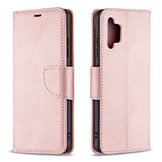 Leather Case Stands Flip Cover Holder B06F for Samsung Galaxy A32 4G Rose Gold