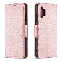 Leather Case Stands Flip Cover Holder B06F for Samsung Galaxy A32 5G Rose Gold