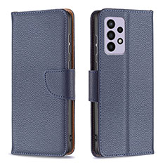 Leather Case Stands Flip Cover Holder B06F for Samsung Galaxy A33 5G Blue