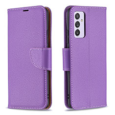 Leather Case Stands Flip Cover Holder B06F for Samsung Galaxy A34 5G Purple