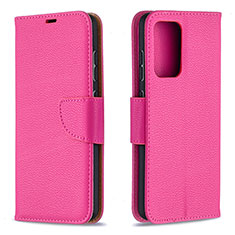 Leather Case Stands Flip Cover Holder B06F for Samsung Galaxy A52 4G Hot Pink