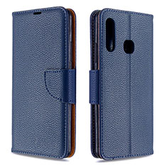 Leather Case Stands Flip Cover Holder B06F for Samsung Galaxy A70E Blue