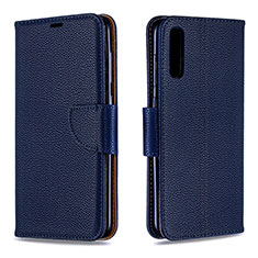 Leather Case Stands Flip Cover Holder B06F for Samsung Galaxy A70S Blue