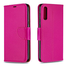 Leather Case Stands Flip Cover Holder B06F for Samsung Galaxy A70S Hot Pink