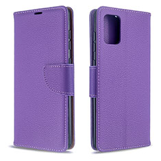 Leather Case Stands Flip Cover Holder B06F for Samsung Galaxy A71 4G A715 Purple