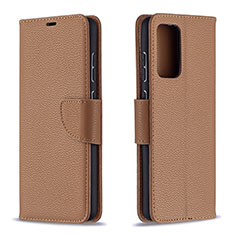 Leather Case Stands Flip Cover Holder B06F for Samsung Galaxy A72 4G Brown
