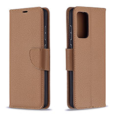 Leather Case Stands Flip Cover Holder B06F for Samsung Galaxy A72 5G Brown