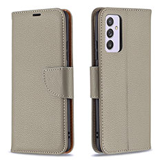 Leather Case Stands Flip Cover Holder B06F for Samsung Galaxy A82 5G Gray