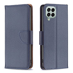 Leather Case Stands Flip Cover Holder B06F for Samsung Galaxy M33 5G Blue