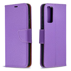 Leather Case Stands Flip Cover Holder B06F for Samsung Galaxy S20 Lite 5G Purple